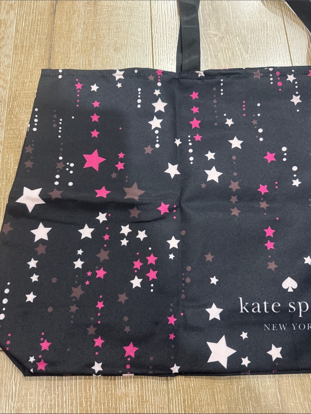 kate spade Black Tote with Pink and White Star Print - Picture 4 of 6